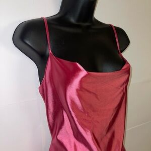 Luxurious Fuchsia Satin Maxi Dress